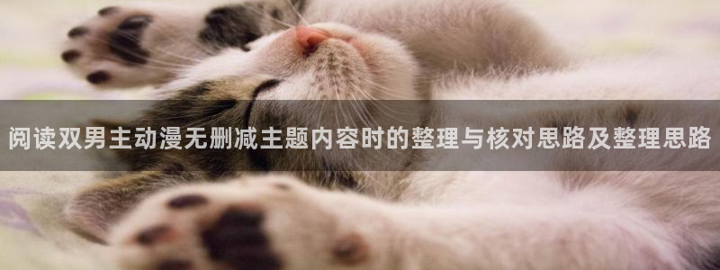 男男动漫推荐:阅读双男主动漫无删减主题内容时的整理与核对思路及整理思路